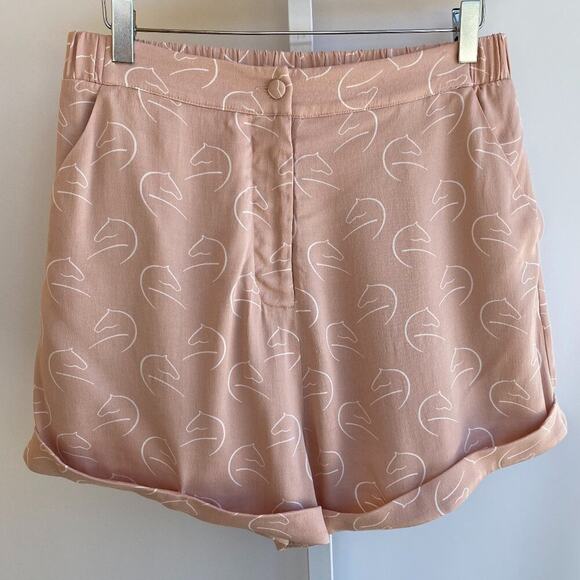 NWT Camila Coelho Shorts Horse Motif Sketches sz M CUTE! - Picture 13 of 14